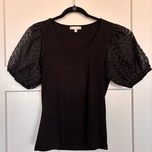 Design History Black Lace Sleeve Blouse